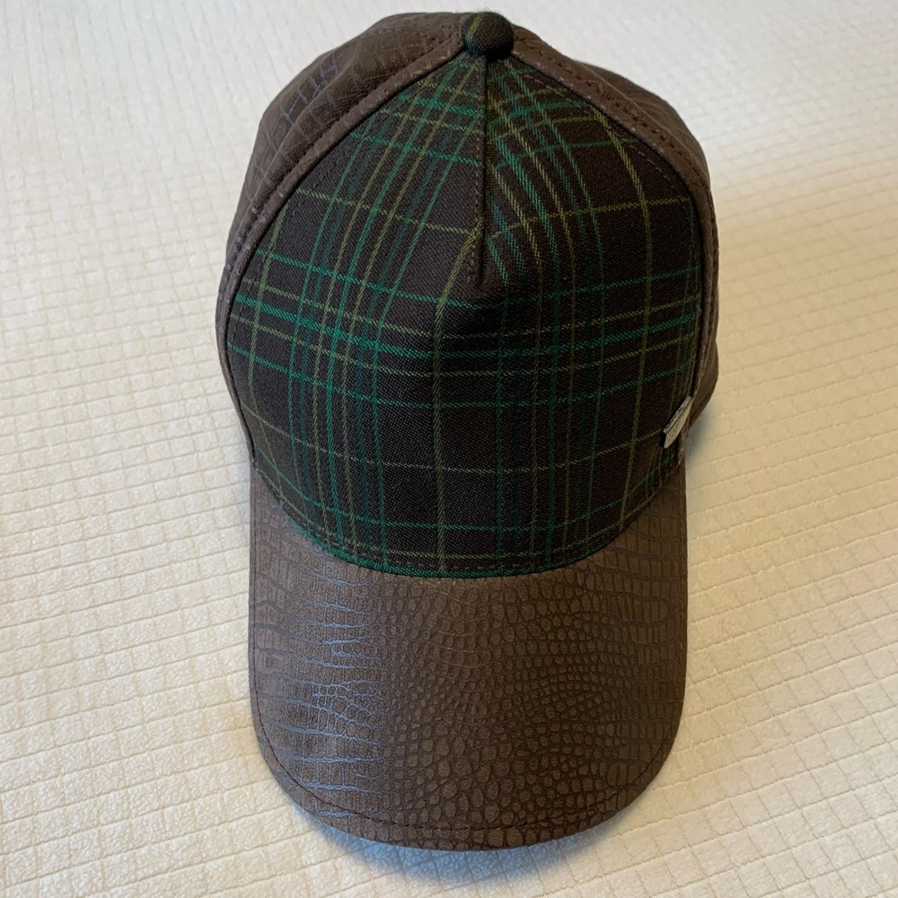 Goorin Bros brown plaid & leather cap